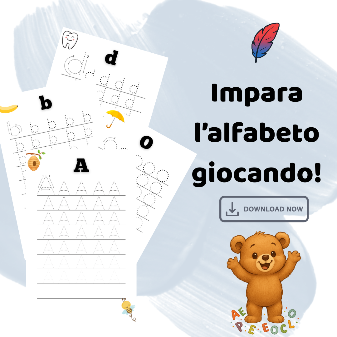 Impara l’alfabeto giocando: 4 pagine per ogni lettera, 10 esercizi finali e tanto divertimento educativo!
